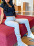 Women's Close-fitting Stretch Jeans - No Waistband